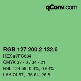 カラーコード: RGB 127 200.2 132.6 | qconv.com