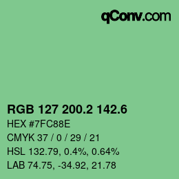 カラーコード: RGB 127 200.2 142.6 | qconv.com