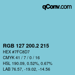 カラーコード: RGB 127 200.2 215 | qconv.com
