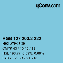 カラーコード: RGB 127 200.2 222 | qconv.com