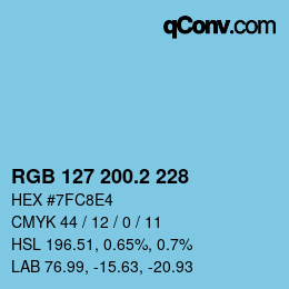 カラーコード: RGB 127 200.2 228 | qconv.com