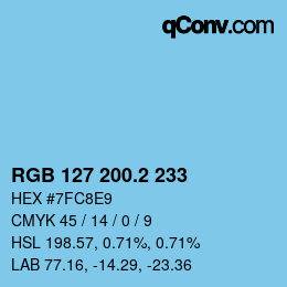 カラーコード: RGB 127 200.2 233 | qconv.com