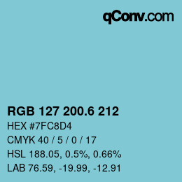 カラーコード: RGB 127 200.6 212 | qconv.com