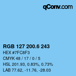 カラーコード: RGB 127 200.6 243 | qconv.com