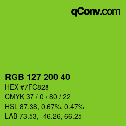 Farbcode: RGB 127 200 40 | qconv.com