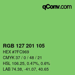 Color code: RGB 127 201 105 | qconv.com