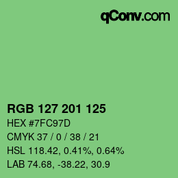 Color code: RGB 127 201 125 | qconv.com
