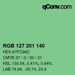 Color code: RGB 127 201 140 | qconv.com