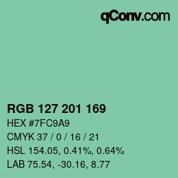 Color code: RGB 127 201 169 | qconv.com