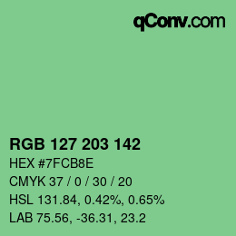 Color code: RGB 127 203 142 | qconv.com