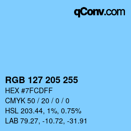 Color code: RGB 127 205 255 | qconv.com