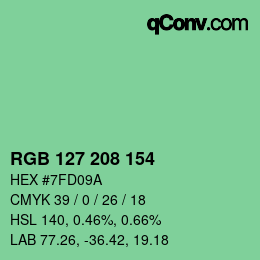 Color code: RGB 127 208 154 | qconv.com