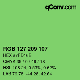 Color code: RGB 127 209 107 | qconv.com