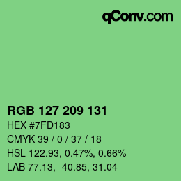 Color code: RGB 127 209 131 | qconv.com
