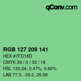 Color code: RGB 127 209 141 | qconv.com