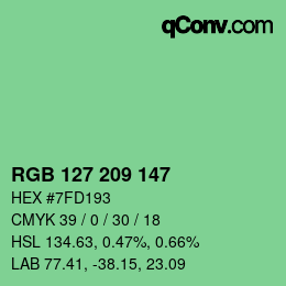 Color code: RGB 127 209 147 | qconv.com
