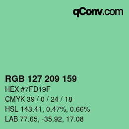 カラーコード: RGB 127 209 159 | qconv.com