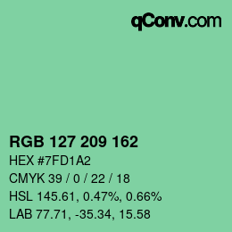 Color code: RGB 127 209 162 | qconv.com