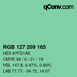 Color code: RGB 127 209 165 | qconv.com