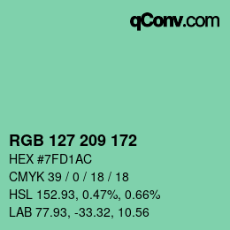 Color code: RGB 127 209 172 | qconv.com
