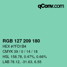 Color code: RGB 127 209 180 | qconv.com