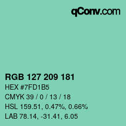 Color code: RGB 127 209 181 | qconv.com