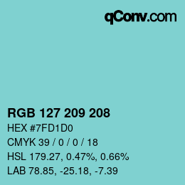 Código de color: RGB 127 209 208 | qconv.com