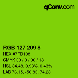 Color code: RGB 127 209 8 | qconv.com