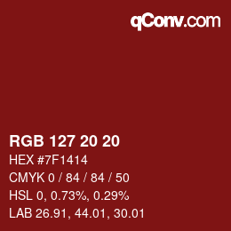 Color code: RGB 127 20 20 | qconv.com