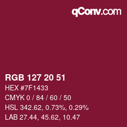 Color code: RGB 127 20 51 | qconv.com