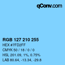 Color code: RGB 127 210 255 | qconv.com