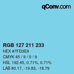 Color code: RGB 127 211 233 | qconv.com
