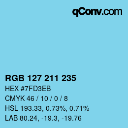 Color code: RGB 127 211 235 | qconv.com