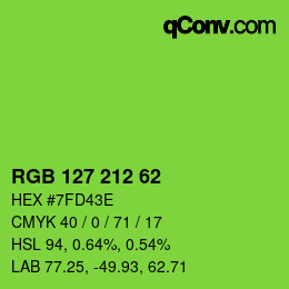 Farbcode: RGB 127 212 62 | qconv.com