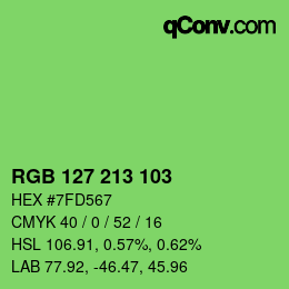 颜色代码: RGB 127 213 103 | qconv.com