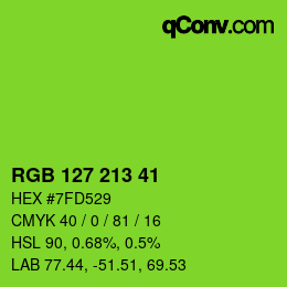 Color code: RGB 127 213 41 | qconv.com