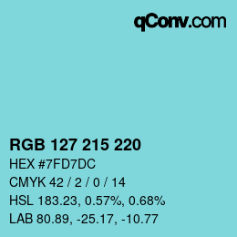 Color code: RGB 127 215 220 | qconv.com