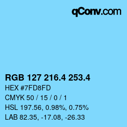 カラーコード: RGB 127 216.4 253.4 | qconv.com