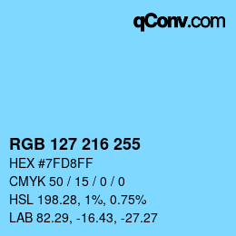 Color code: RGB 127 216 255 | qconv.com