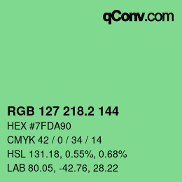 カラーコード: RGB 127 218.2 144 | qconv.com