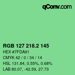 カラーコード: RGB 127 218.2 145 | qconv.com