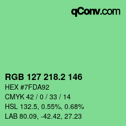カラーコード: RGB 127 218.2 146 | qconv.com