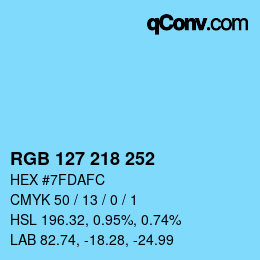 Color code: RGB 127 218 252 | qconv.com
