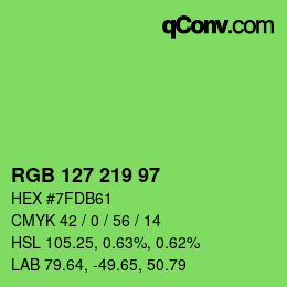 Color code: RGB 127 219 97 | qconv.com