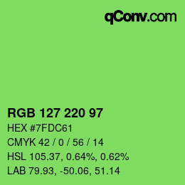 Color code: RGB 127 220 97 | qconv.com