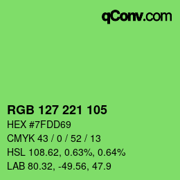 颜色代码: RGB 127 221 105 | qconv.com