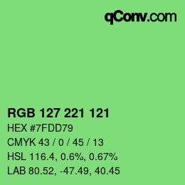 颜色代码: RGB 127 221 121 | qconv.com
