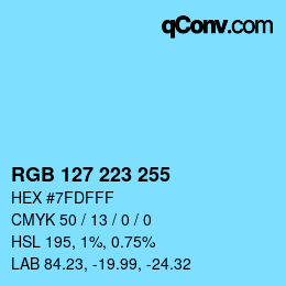 Color code: RGB 127 223 255 | qconv.com