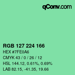 Color code: RGB 127 224 166 | qconv.com