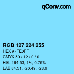 Color code: RGB 127 224 255 | qconv.com